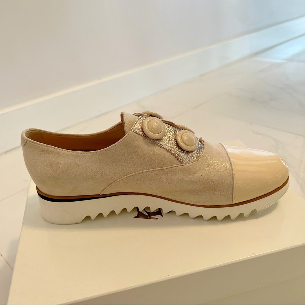 ITALIAN Sparkly Beige Silver Leather
Suede Hardwear Shoe Size 39 - Picture 11 of 16